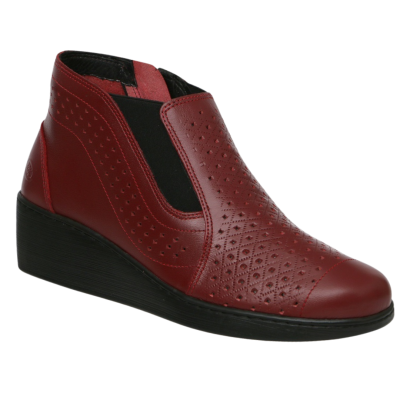 Romulo Bota Cuero Rojo Mujer Talla 37 Ref 6345 